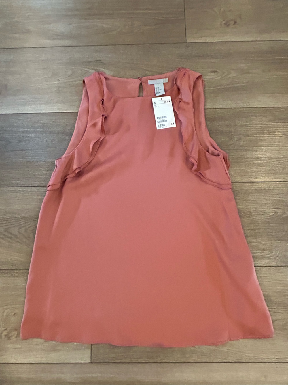 H&M NWT Coral  Short Sleeve Top Size S US 2